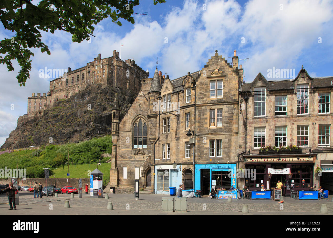 Royaume-uni, Ecosse, Edimbourg, Grassmarket, château, Banque D'Images