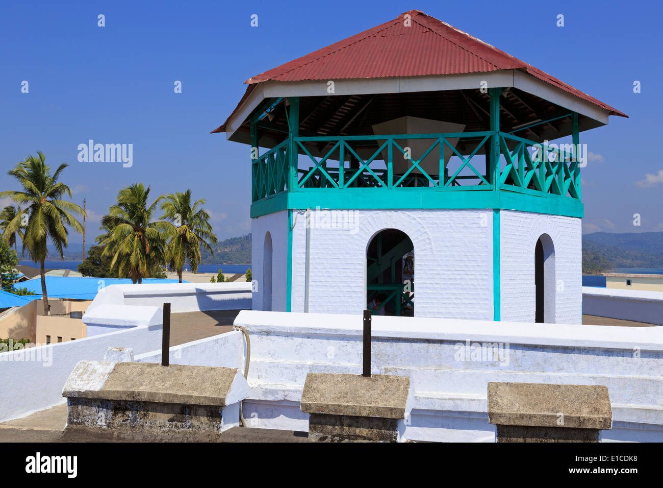 Tour de garde de prison cellulaire, Port Blair, Andaman Islands, l'Inde, l'Asie Banque D'Images