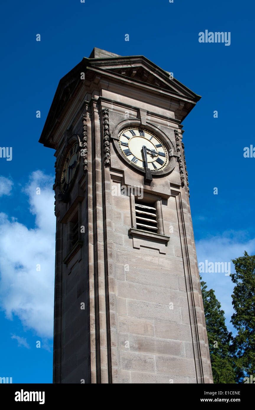 La tour de l'horloge, Jephson Jardins, Leamington Spa, Warwickshire, UK Banque D'Images