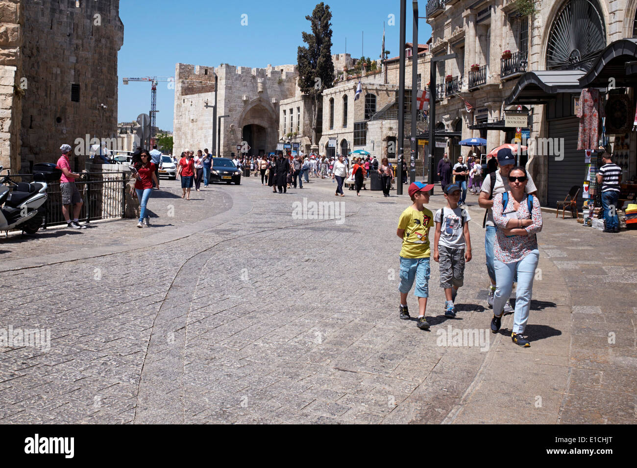 Scène de rue à Jérusalem, Israël, près de la porte de Jaffa Banque D'Images