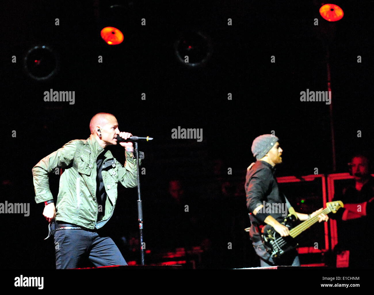 Lisbonne, Portugal. 30 mai, 2014. Le groupe de rock américain Linkin Park en prestation au festival de musique rock de Lisbonne à Bela Vista Park à Lisbonne, Portugal, le 30 mai 2014. Le festival de musique rock a débuté le 25 mai à Lisbonne. Credit : Zhang Liyun/Xinhua/Alamy Live News Banque D'Images