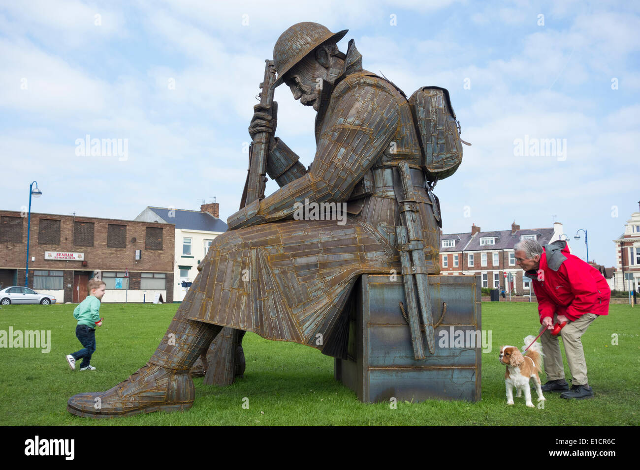 '1101'Steel sculpture soldat, Seaham, County Durham, England, UK Banque D'Images