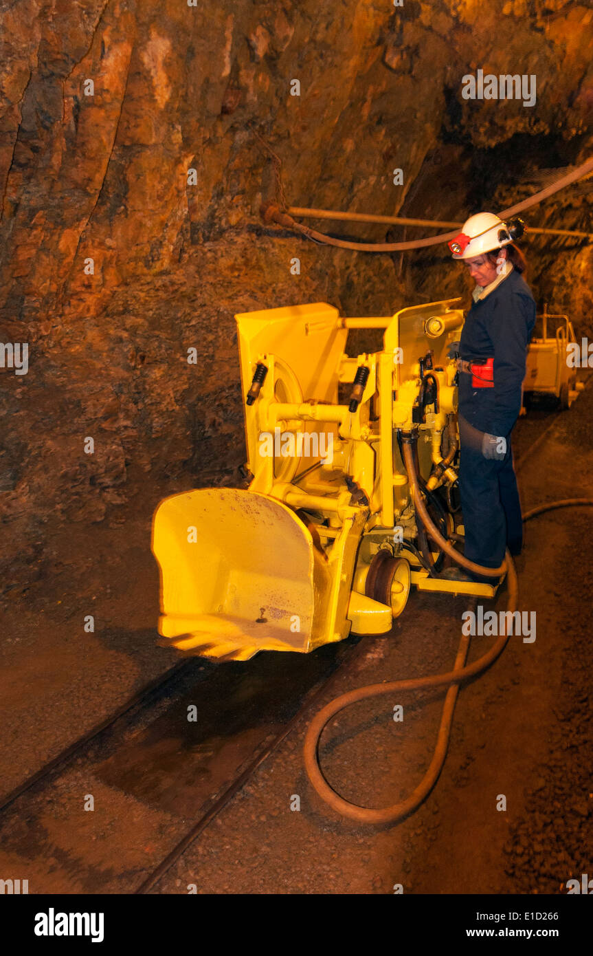 Elk203-1071v Canada (Colombie-Britannique), Britannia Mine Museum, la visite de la mine souterraine Banque D'Images