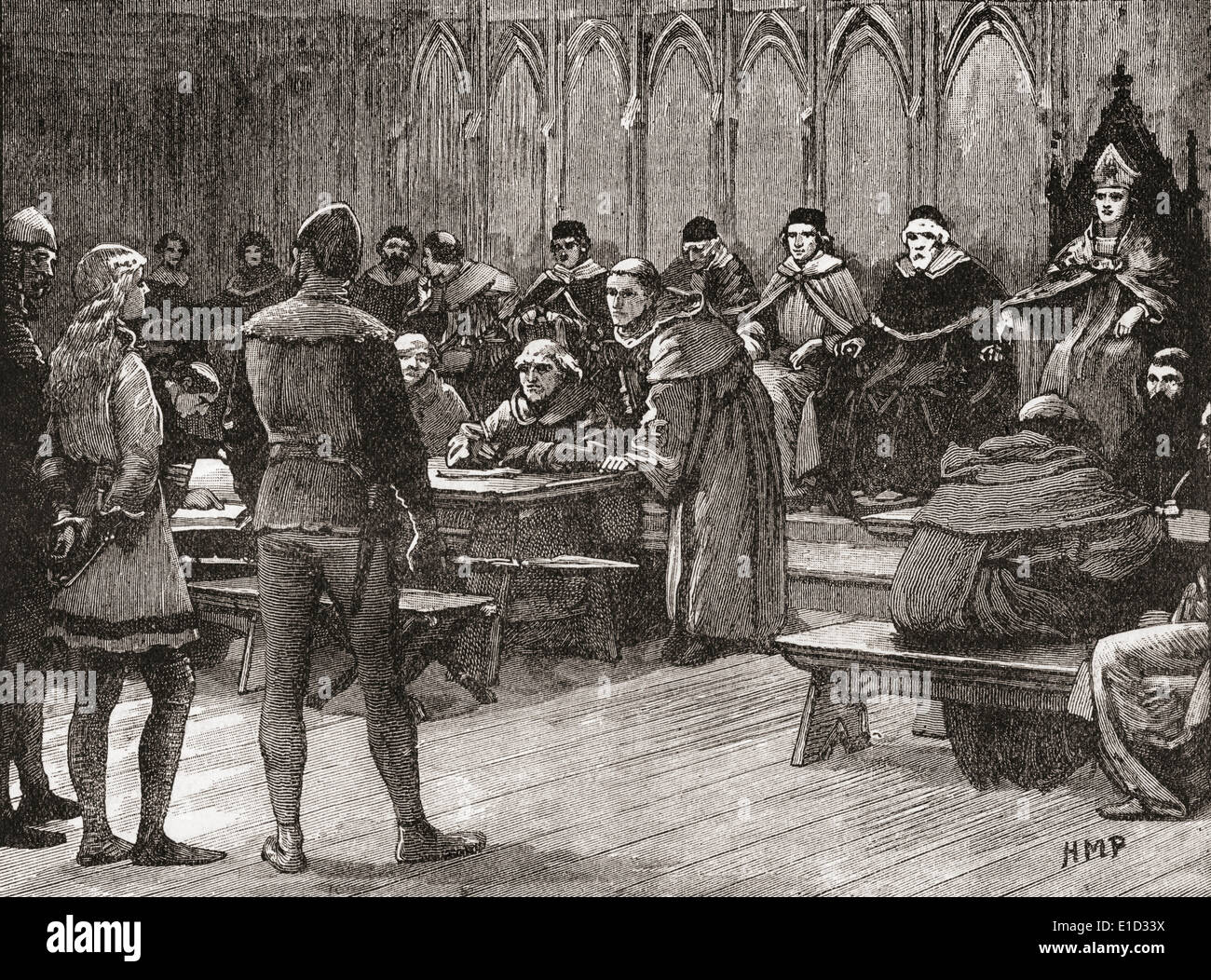 Le procès de Jeanne d'Arc en 1431. Banque D'Images Le procès de Jeanne d'Arc en 1431. Banque D'Images