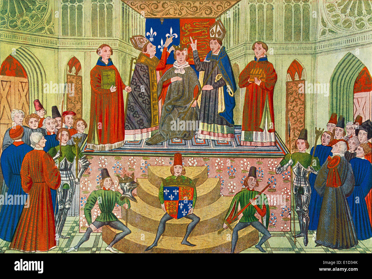 Le couronnement d'Henri IV, l'abbaye de Westminster, Londres, Angleterre en 1399. Henry IV aka Henry Bolingbroke, 1367 - 1413. Roi d'Angleterre Banque D'Images