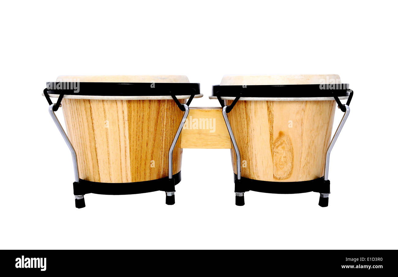 Bongo drums - isolated on white Banque D'Images