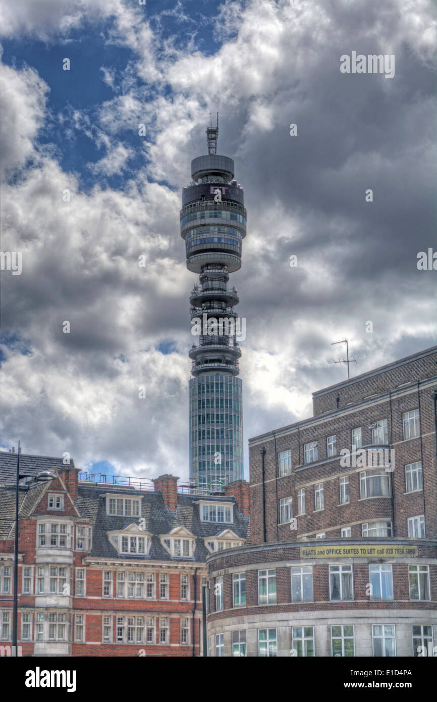 Image HDR de la BT Tower à Londres, Angleterre Banque D'Images