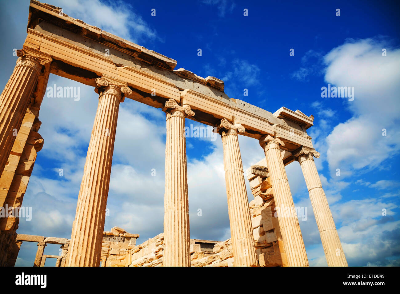 Façade à l'Erechtheum Acropole à Athènes, Grèce Banque D'Images