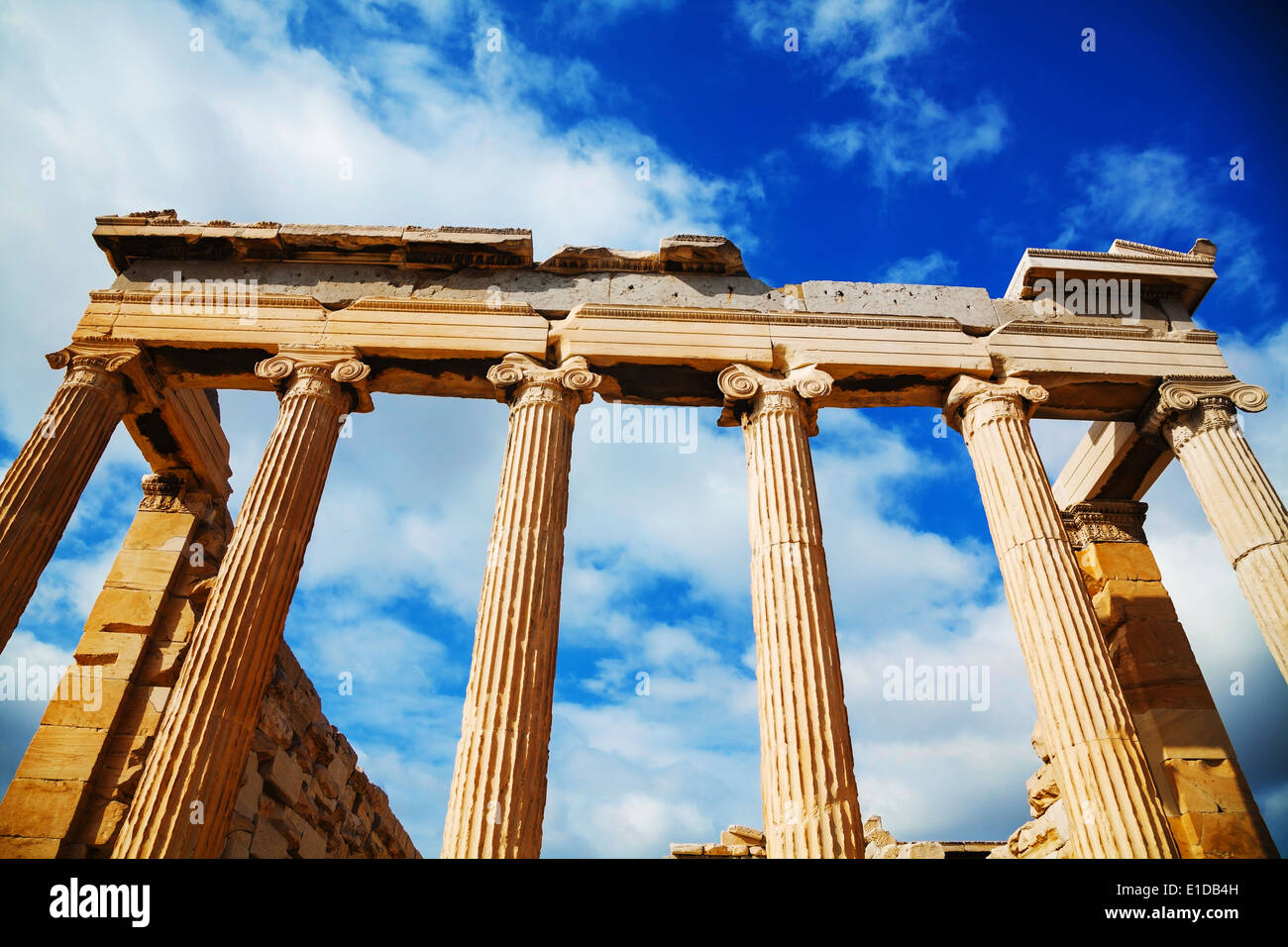 Façade à l'Erechtheum Acropole à Athènes, Grèce Banque D'Images