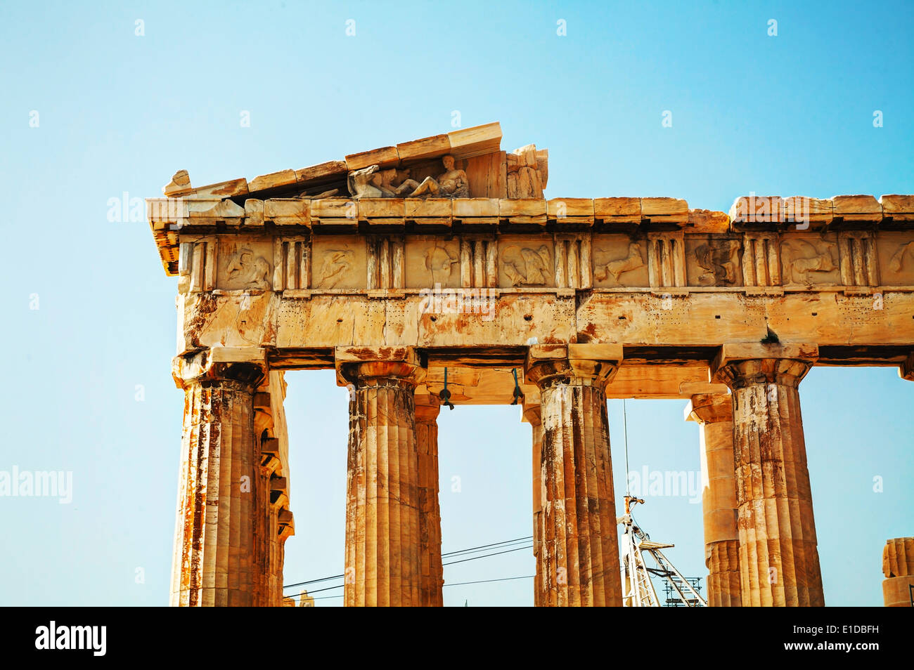 Parthénon fermer jusqu'à l'Acropole à Athènes, Grèce Banque D'Images