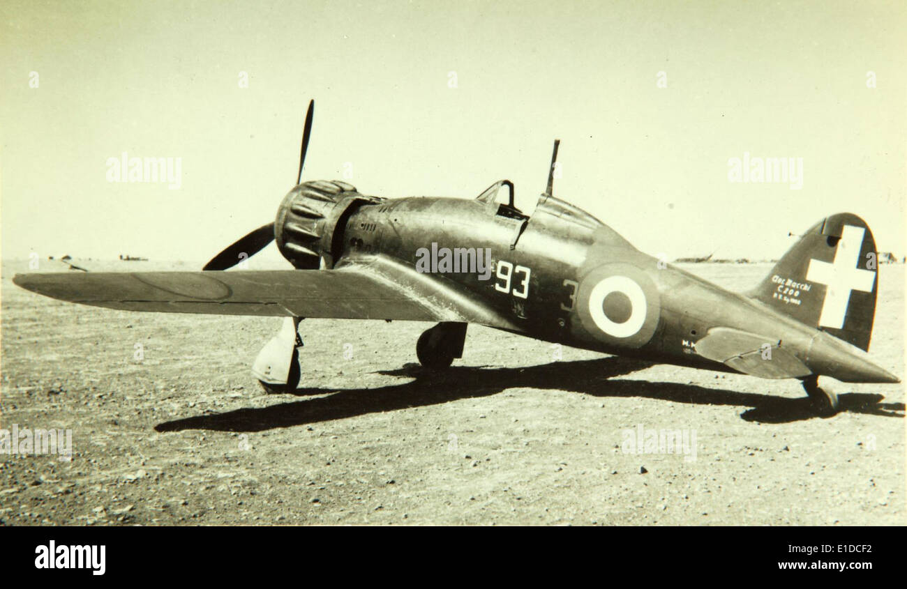 Le Macchi M.C. 200 Saetta, connu sous le nom de « Arrow », était un avion de chasse italien de la seconde Guerre mondiale. Il a été utilisé par la Regia Aeronautica et était connu pour sa polyvalence dans divers scénarios de combat, y compris les combats aériens et les attaques au sol. Banque D'Images