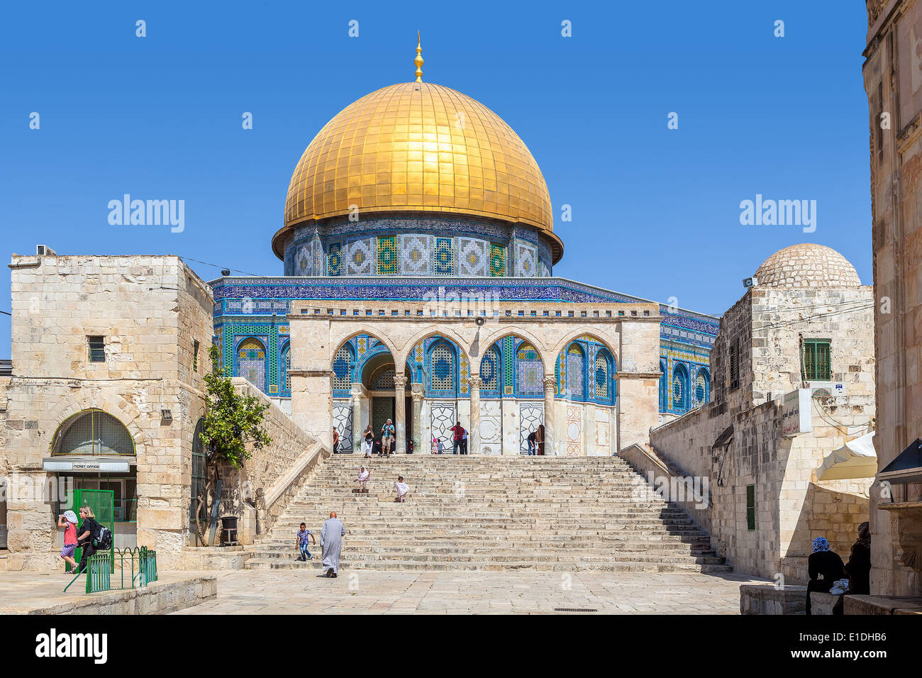 Dôme du Rocher mosquée de Jérusalem, Israël. Banque D'Images