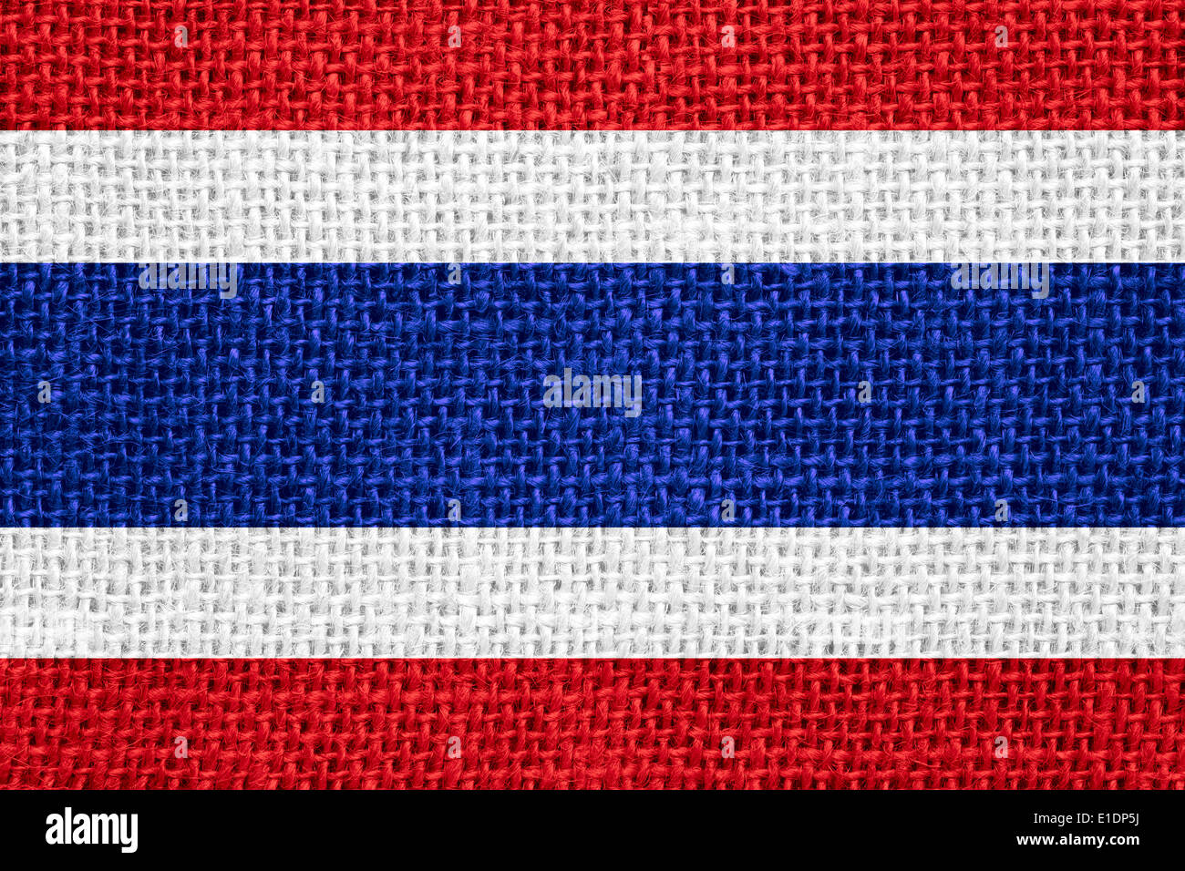 Pavillon de la Thaïlande Thai ou bannière sur fond lin Banque D'Images