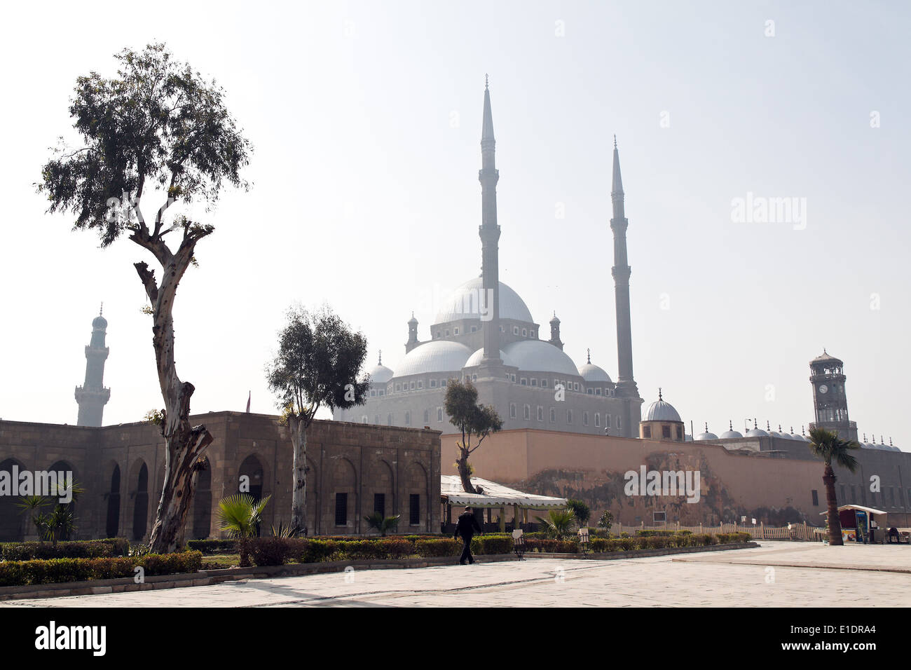 L'Egypte, Le Caire. Mosquée Mohammed Ali. Alabsater mosquée. À l'extérieur. Banque D'Images