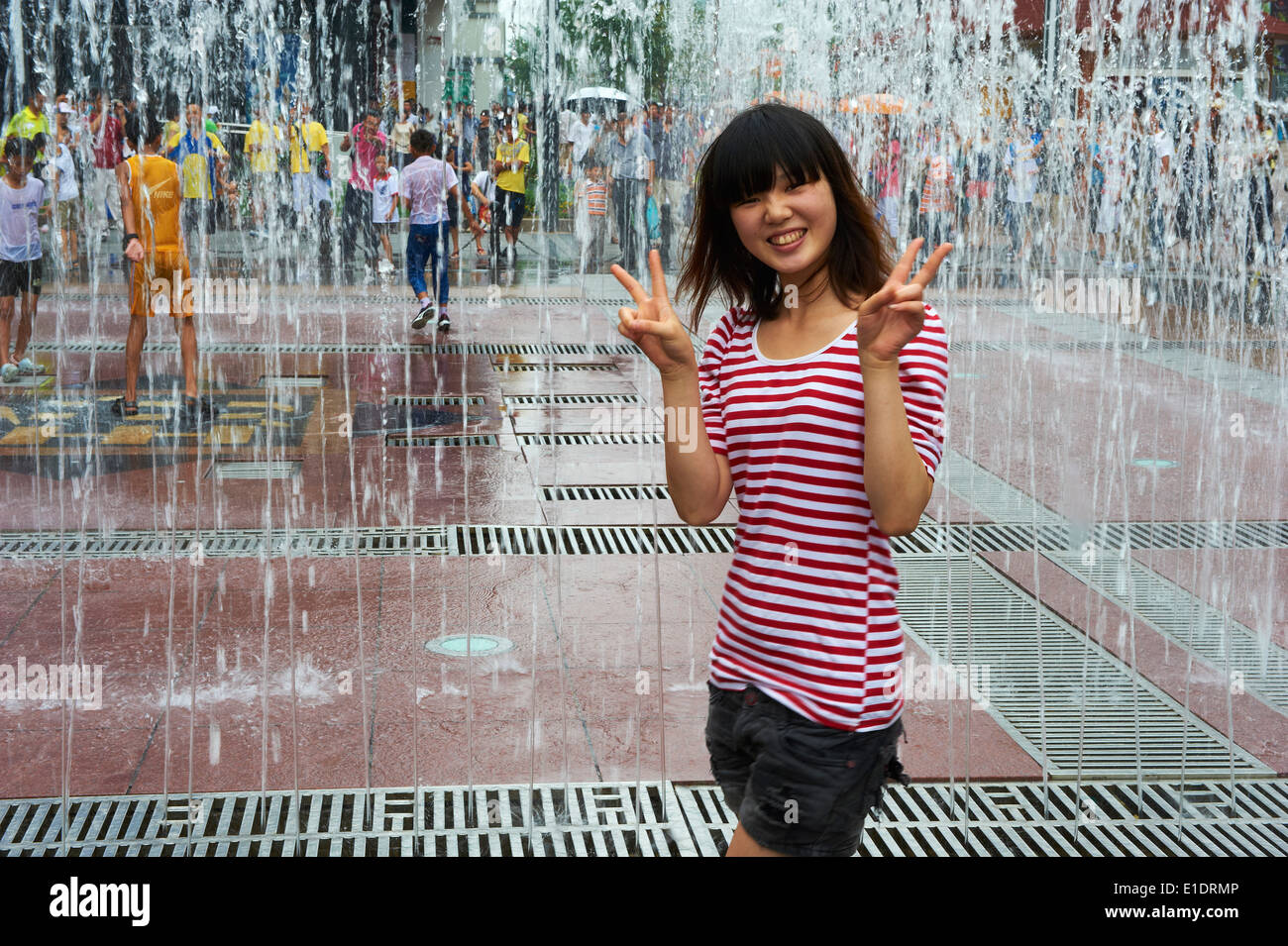 La Chine, Beijing, la rue Wangfujing, tourisme local Banque D'Images