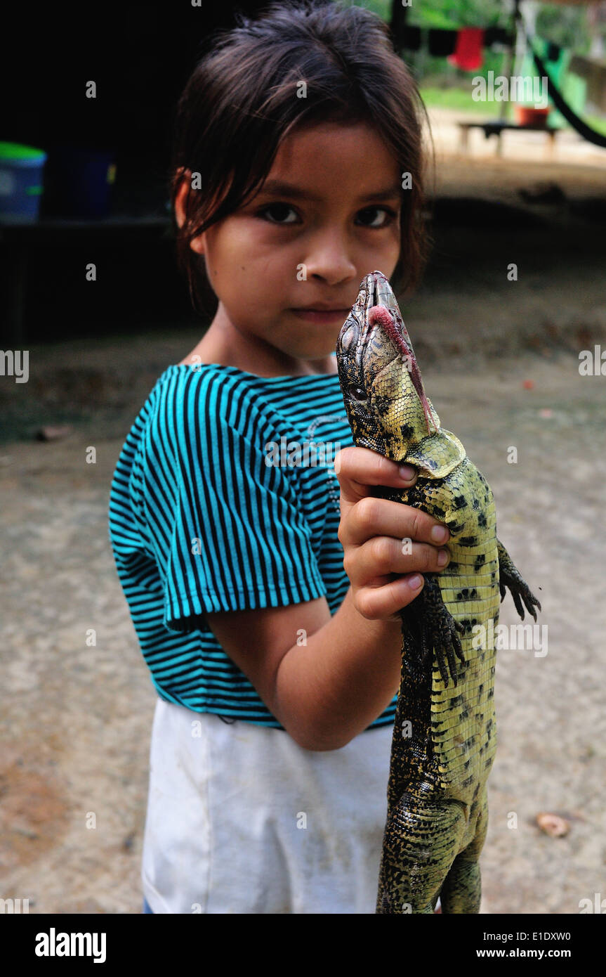 Cuisine traditionnelle - Cuisine lézard dans Industria - PANGUANA . Département de Loreto .PÉROU Banque D'Images