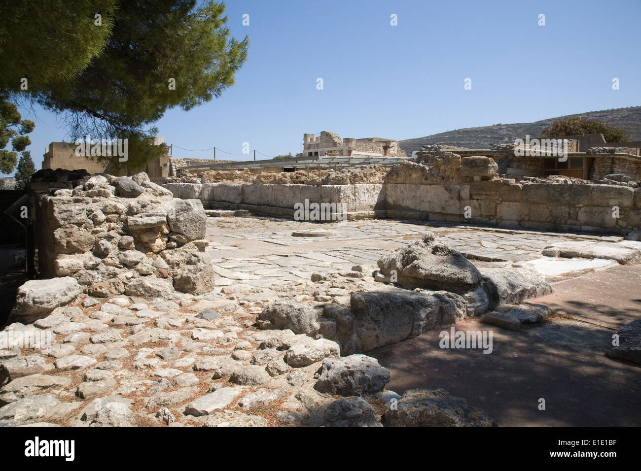 Partie de le palais minoen de Knossos en Crète. Banque D'Images