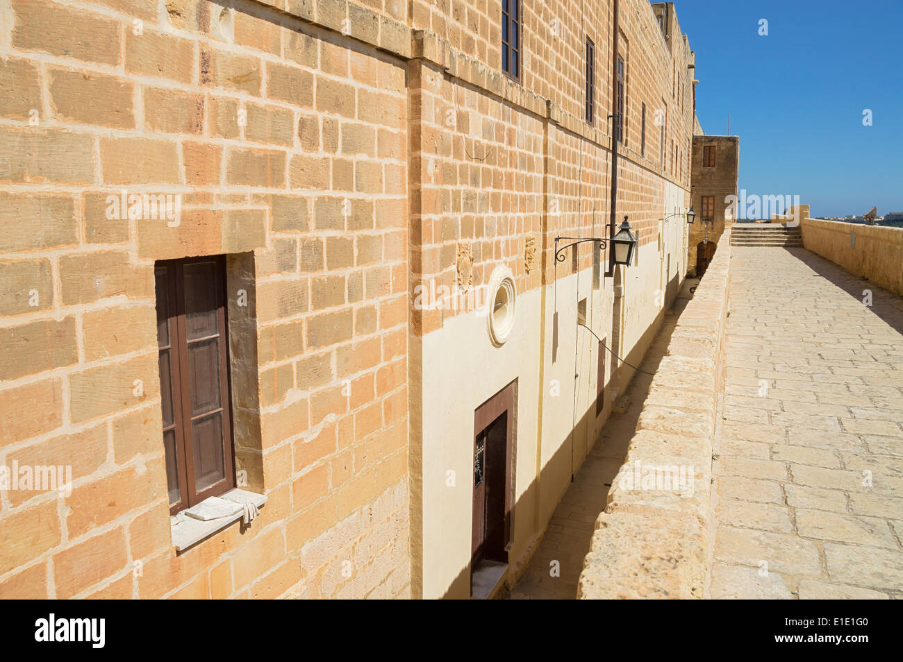 Les murs de la citadelle, Victoria (Rabat) Gozo, Malte, l'Europe. Banque D'Images