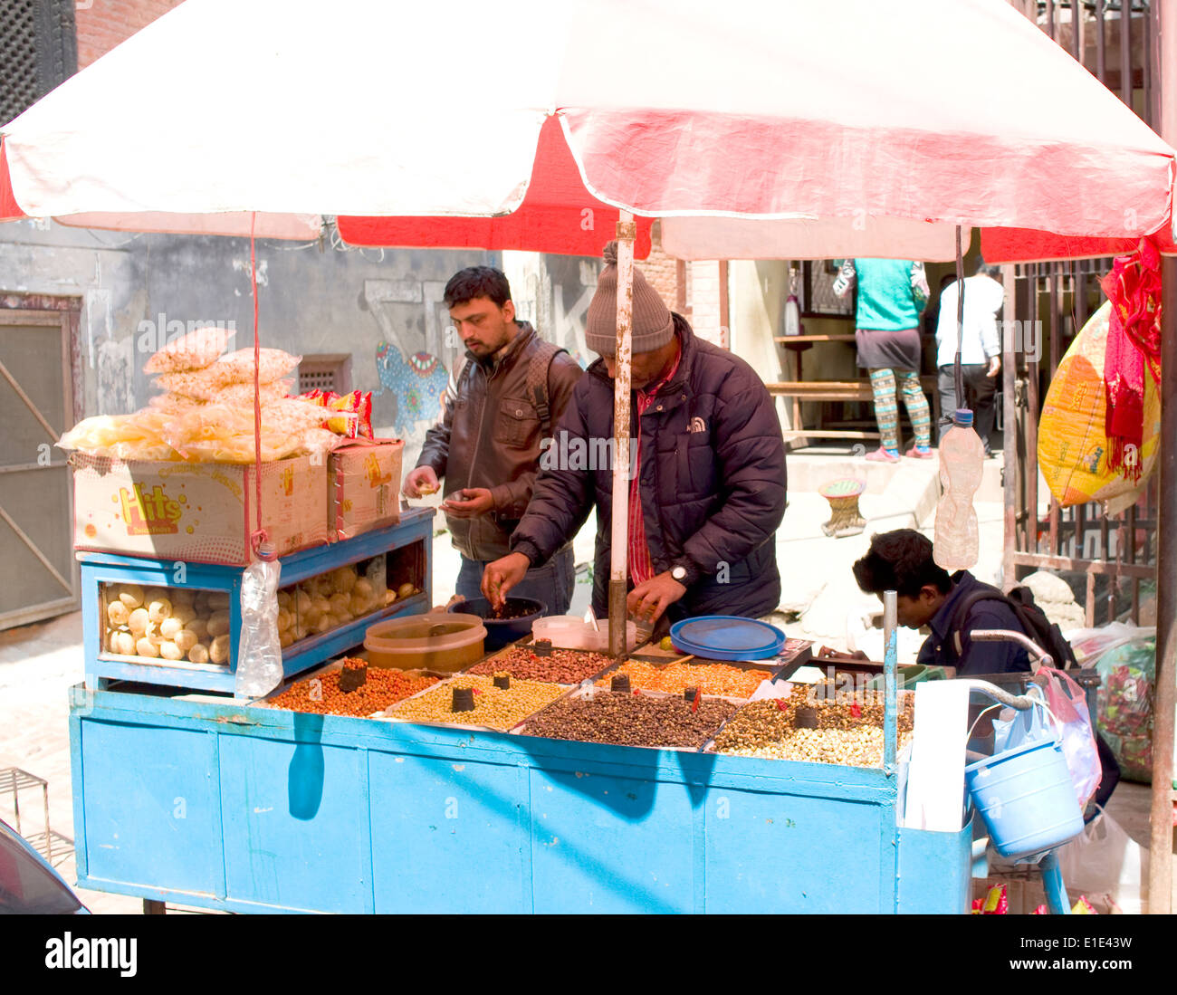 Patan City Street food vendeurs, Népal Banque D'Images