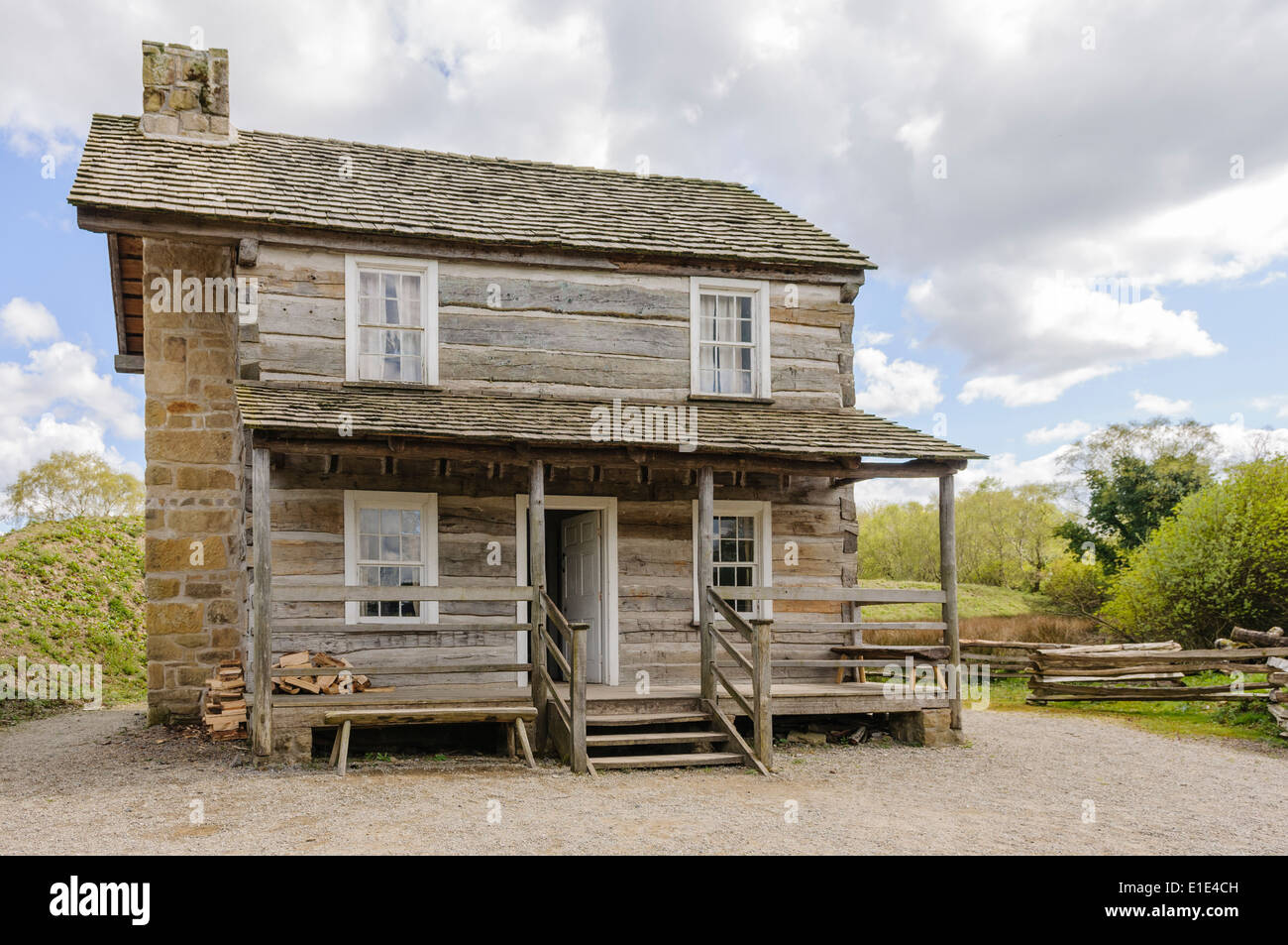 Maison de ferme américaine en bois à l'ancienne Banque D'Images