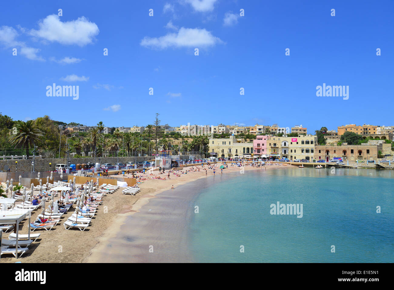 St.George's Bay, Paċeville, St Julian's (San Ġiljan), quartier du Port Nord, Malte Majjistral Région, République de Malte Banque D'Images
