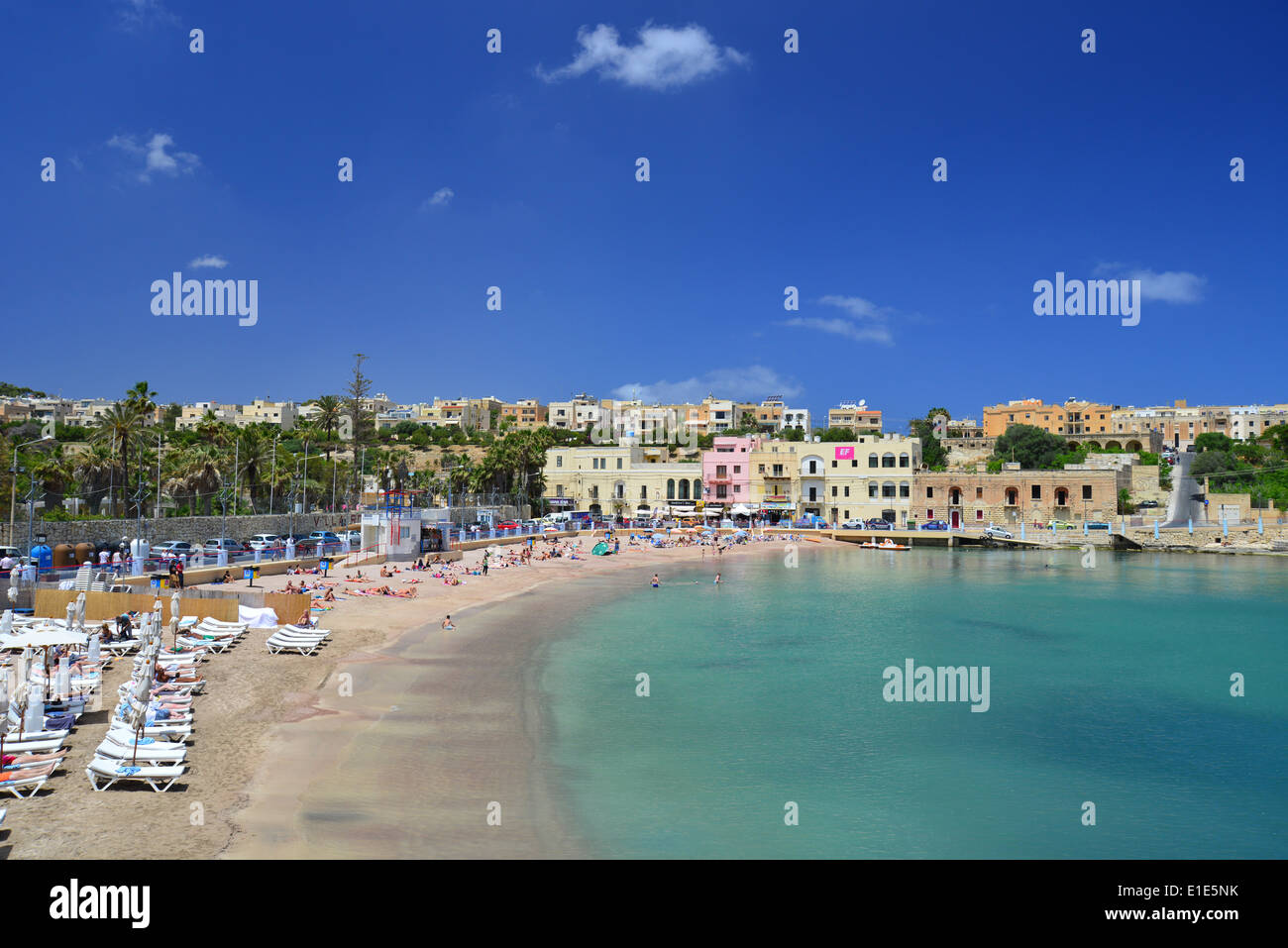 St.George's Bay, Paċeville, San (San Ġiljan), quartier du Port Nord, Malte Majjistral Région, République de Malte Banque D'Images