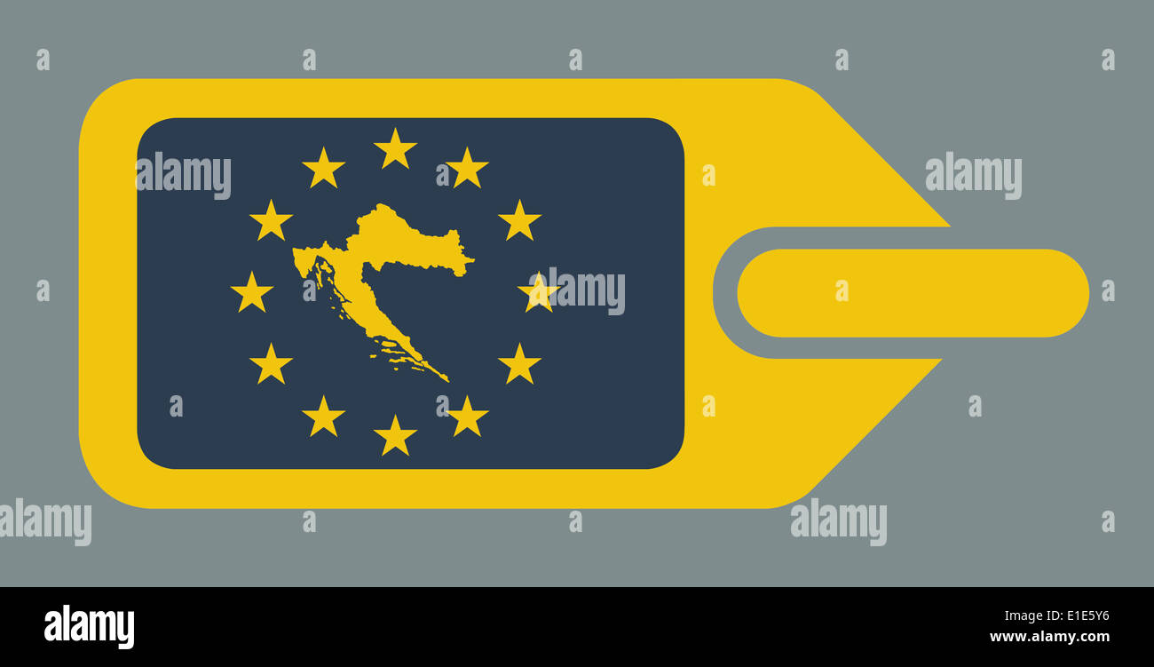 République de Croatie voyage européen assurance étiquette ou tag en télévision web design couleurs. Banque D'Images