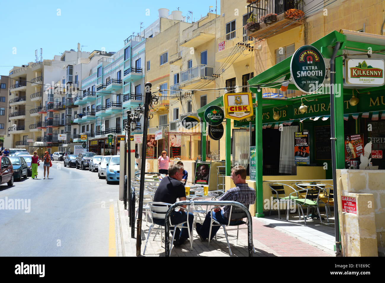Murphy's Irish Pub, Tourist Street, Qawra (Il-Qawra), Saint Paul's Bay (San Pawl il-baħar), District Nord, République de Malte Banque D'Images