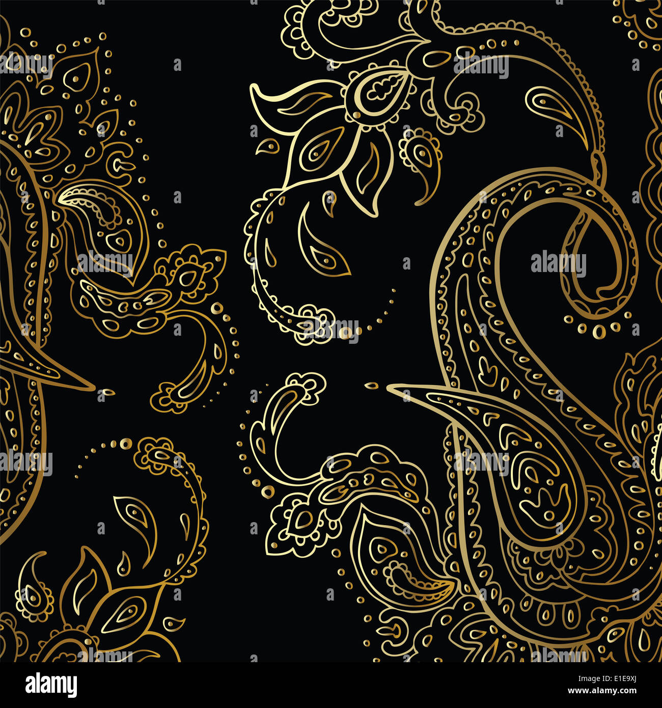 Arrière-plan de Paisley. Ornement dessiné à la main. Banque D'Images