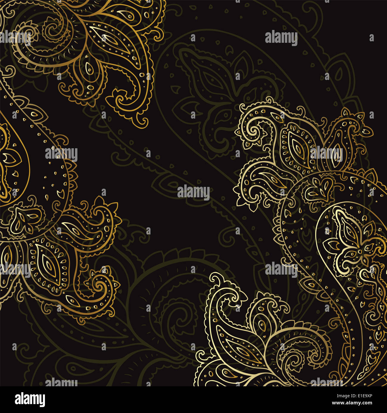 Arrière-plan de Paisley. Ornement dessiné à la main. Banque D'Images
