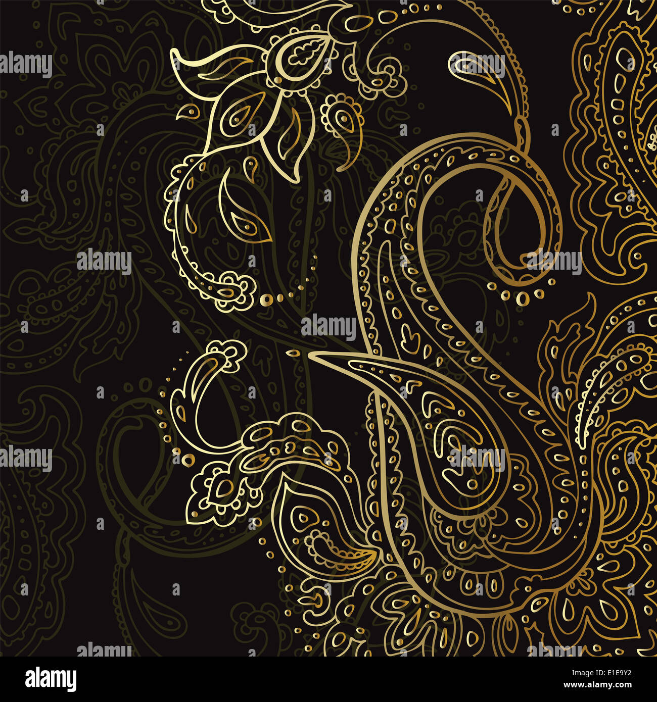 Arrière-plan de Paisley. Ornement dessiné à la main. Banque D'Images