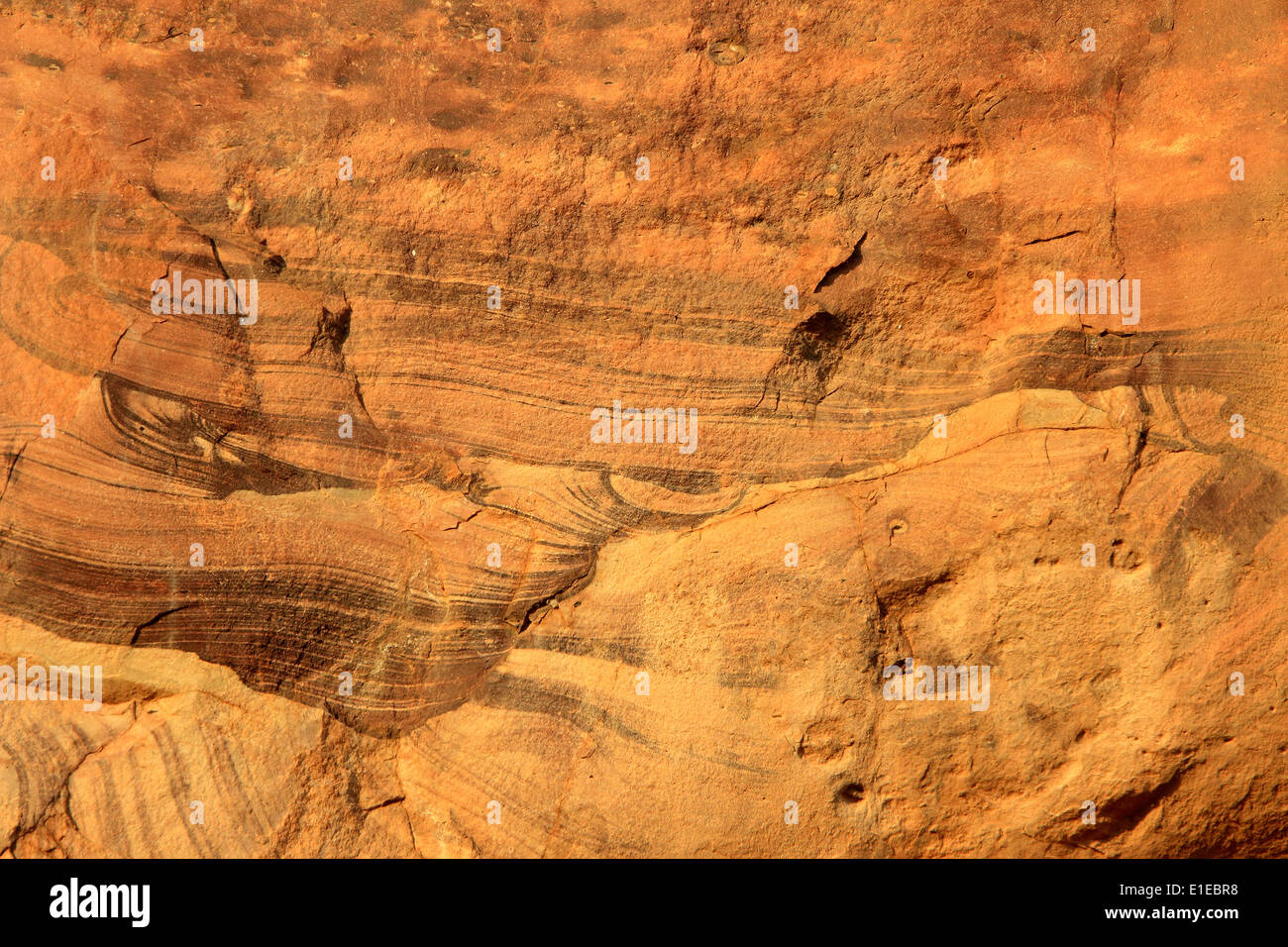 Motif de grain sur le grès rouge rock face Banque D'Images