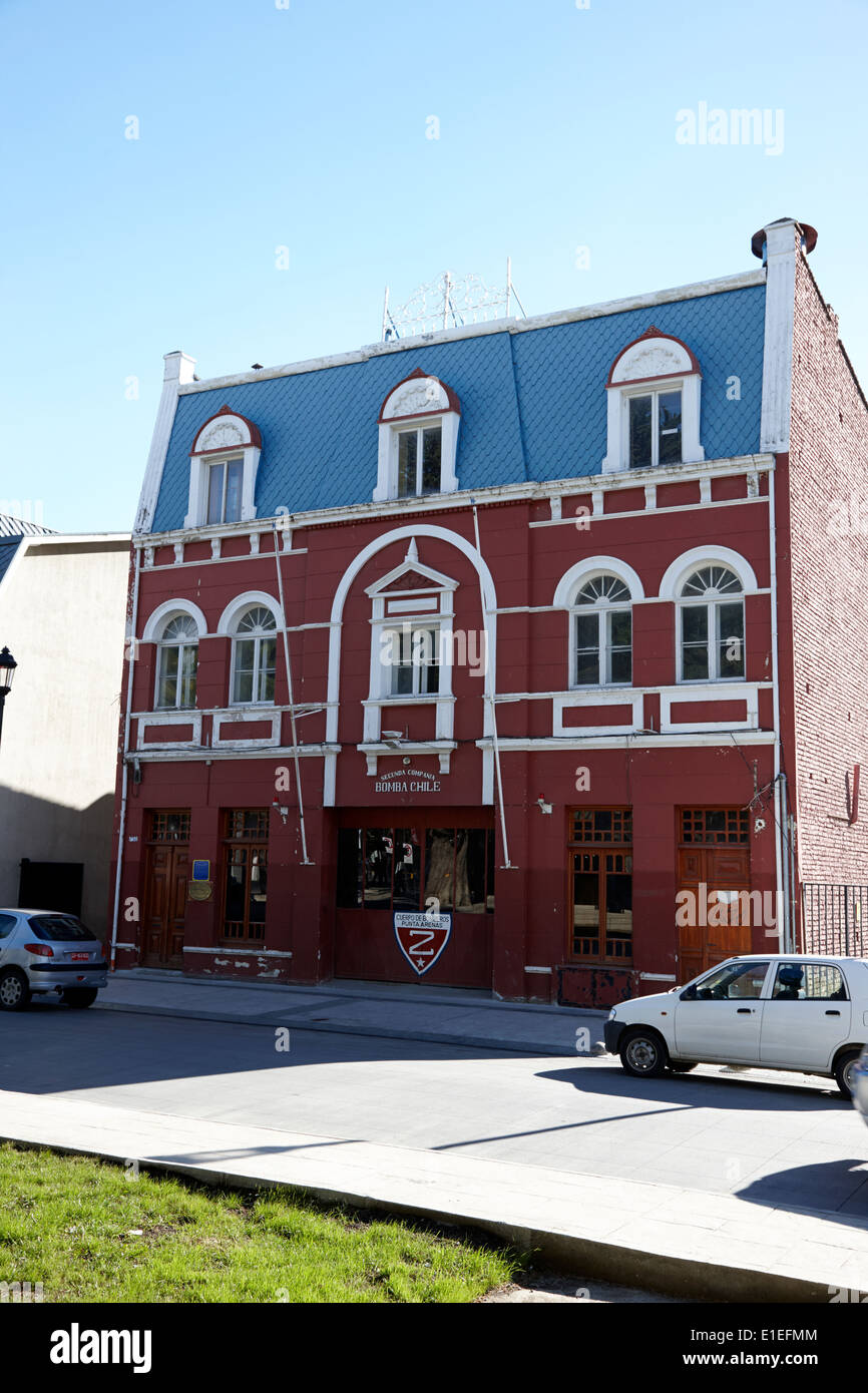 Segunda compania de pompier bomba chili 2ème caserne de Punta Arenas Chili Banque D'Images