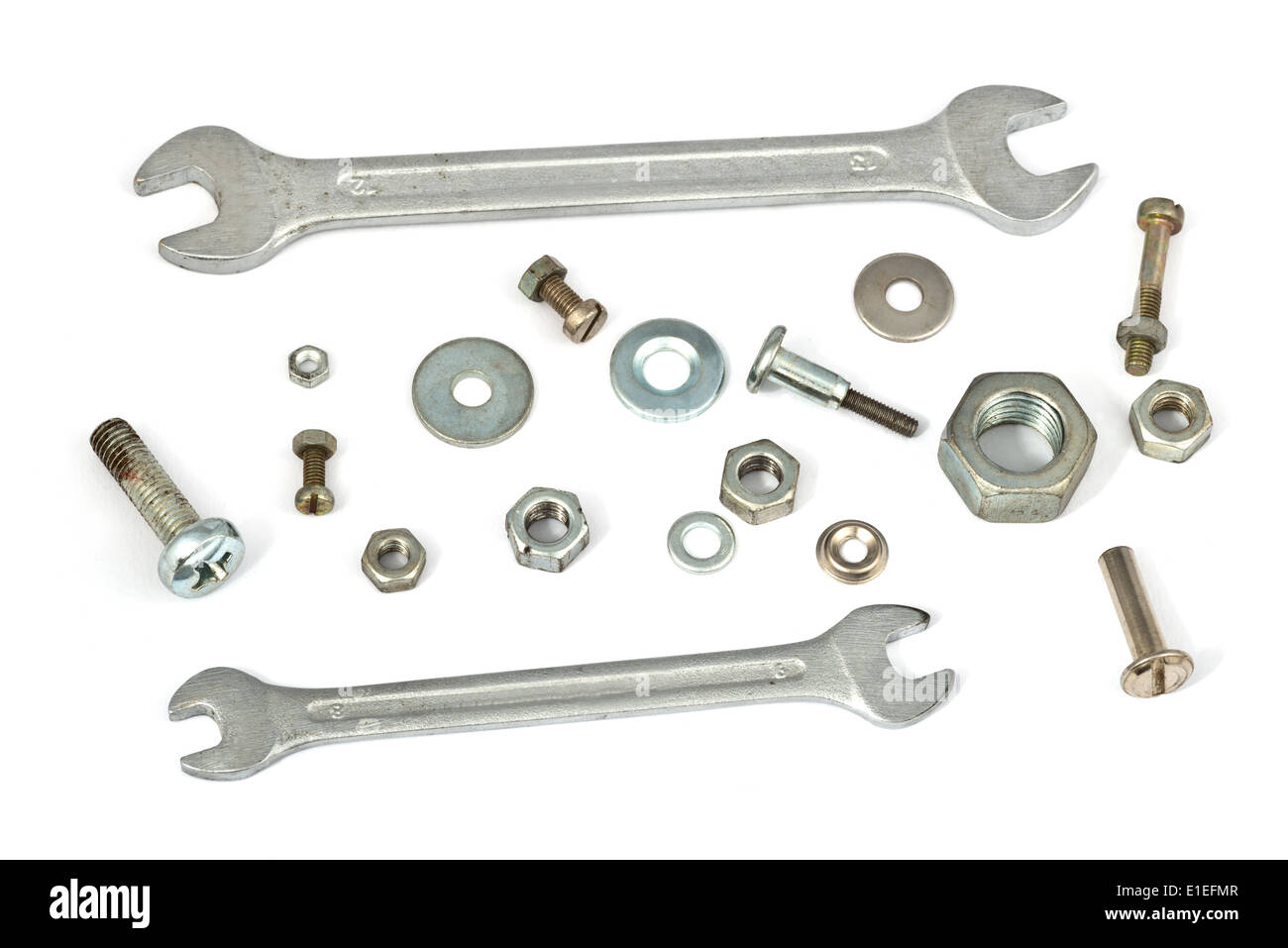 Clé pour écrous isolé sur le fond blanc Banque D'Images