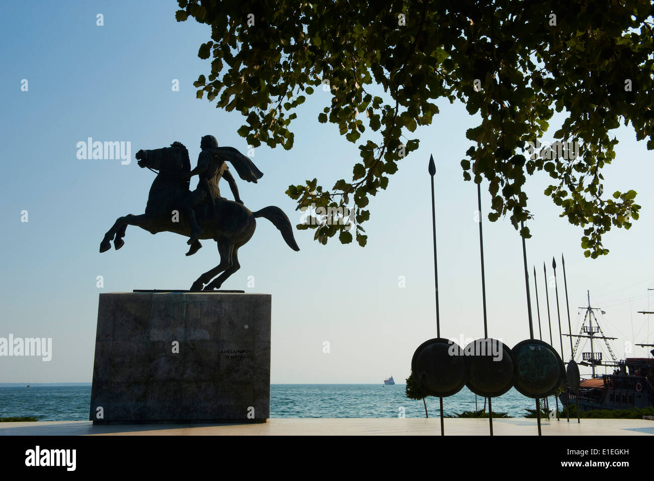 La Grèce, Macédoine, Thessalonique, Alexandre le Grand statue Banque D'Images