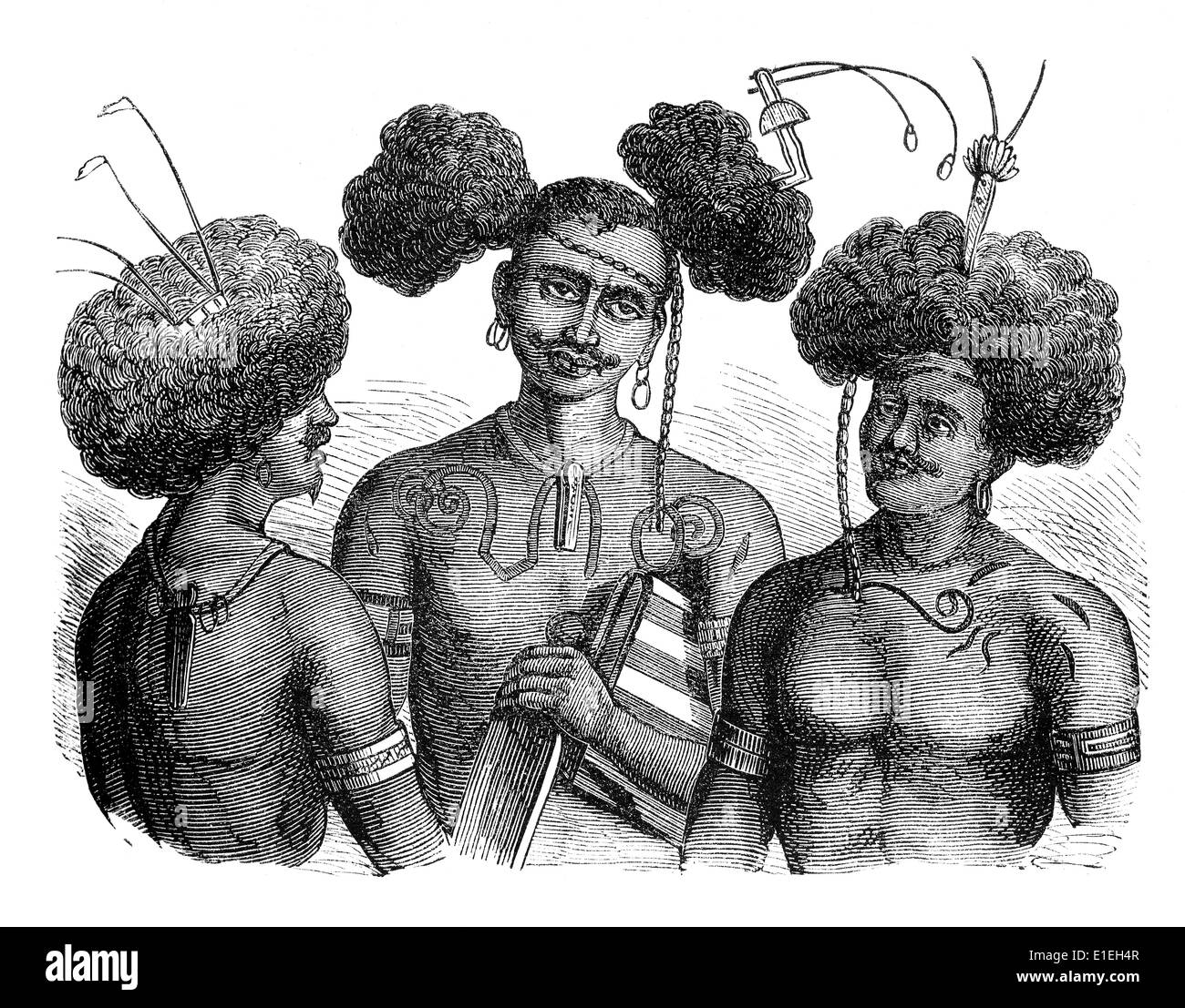 Types de plats végétariens d'îles des Mers du Sud, les gens photo du xixe siècle, 1872, Germany, Europe Banque D'Images