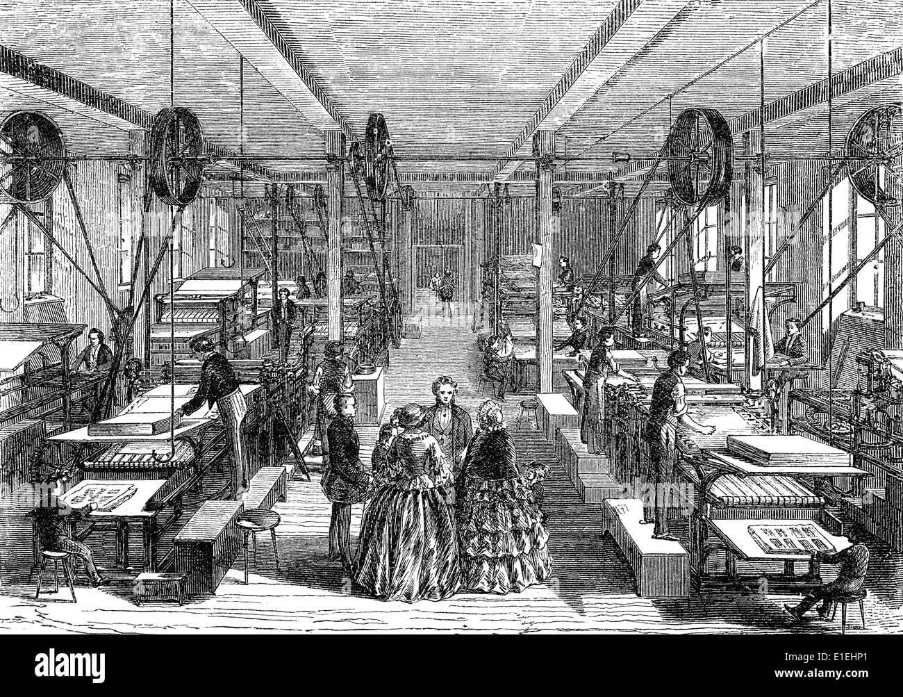 L'impression industrielle, 19e siècle, F. A. Brockhaus, Banque D'Images
