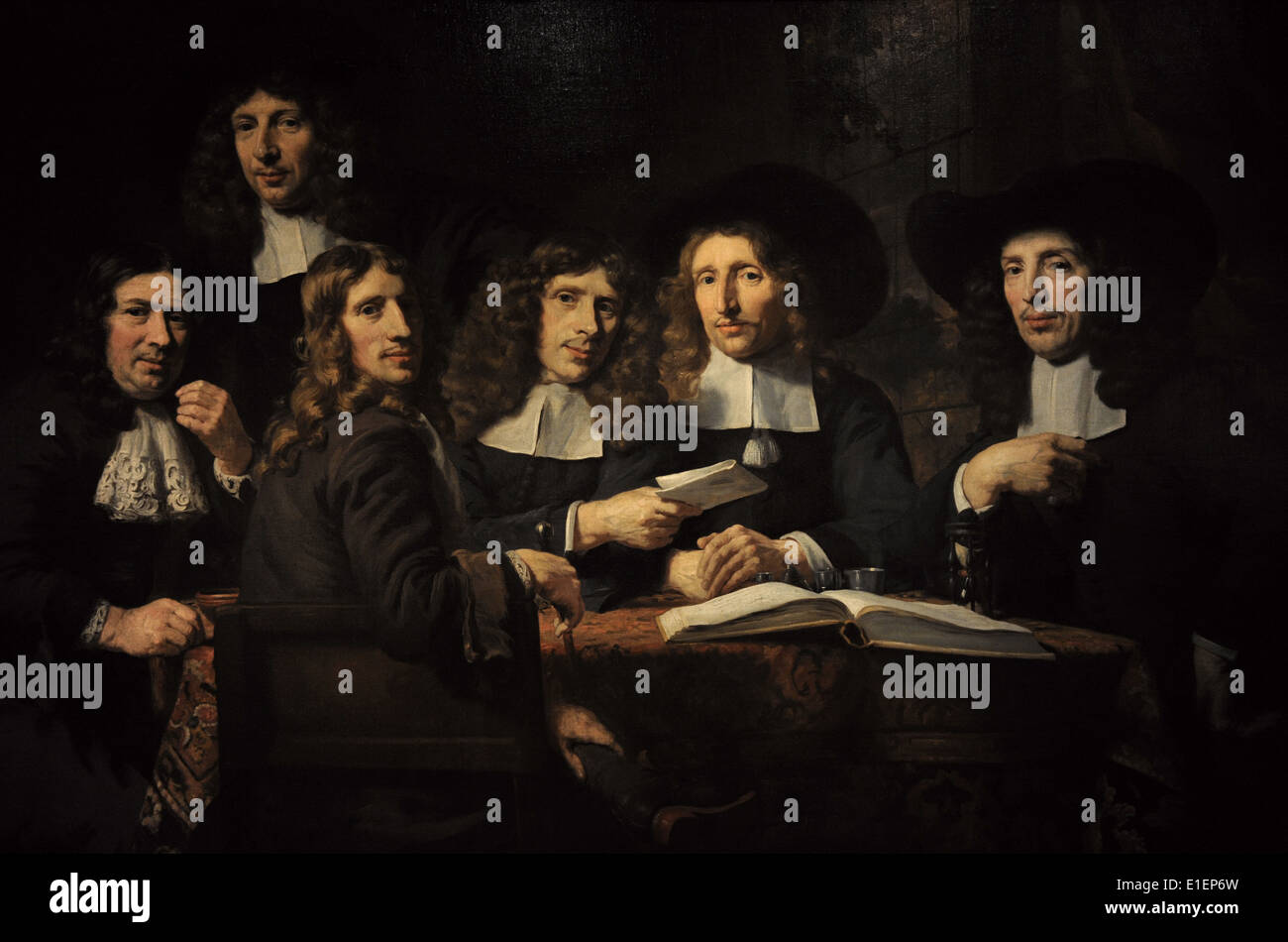 Nicolaes MAES (1634-1693). Dutch Painter. Six doyens de la Guilde des chirurgiens d'Amsterdam, 1679-1680. Banque D'Images
