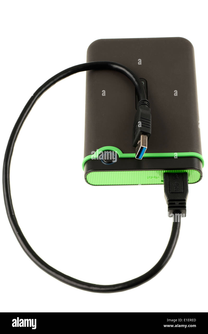 Un téraoctet 2,5 pouces résistant aux chocs de qualité militaire disque dur externe portable USB Banque D'Images