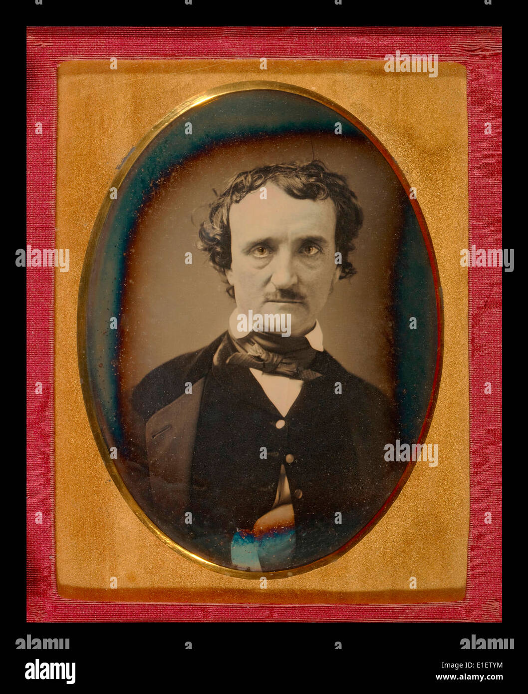 Début photographie encadrée d'Edgar Allan Poe c1830's Banque D'Images