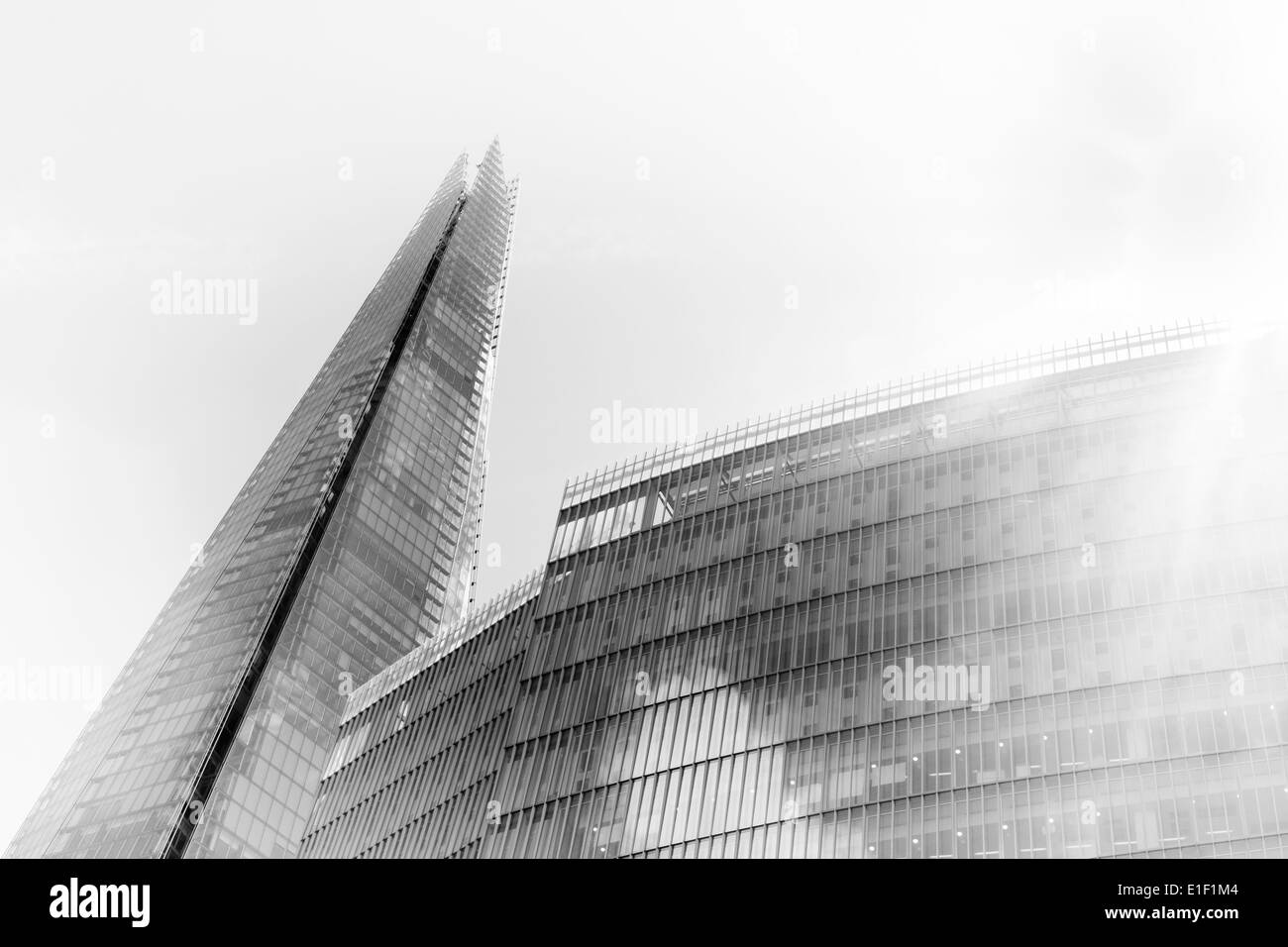 Le Shard, London, en noir et blanc Banque D'Images
