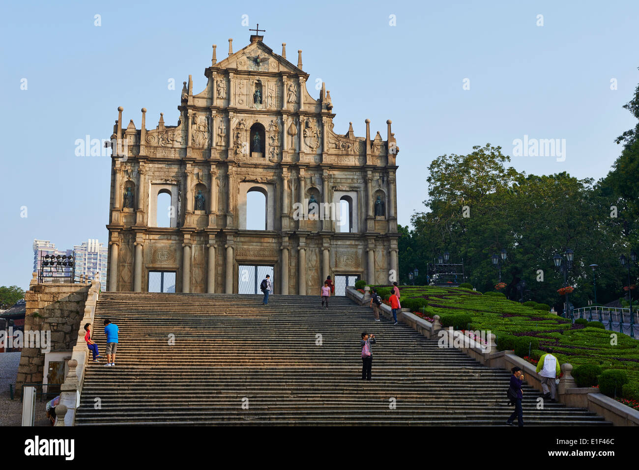 La Chine, Macao, Ruines de l'église St Paul, Église de São Paulo Banque D'Images