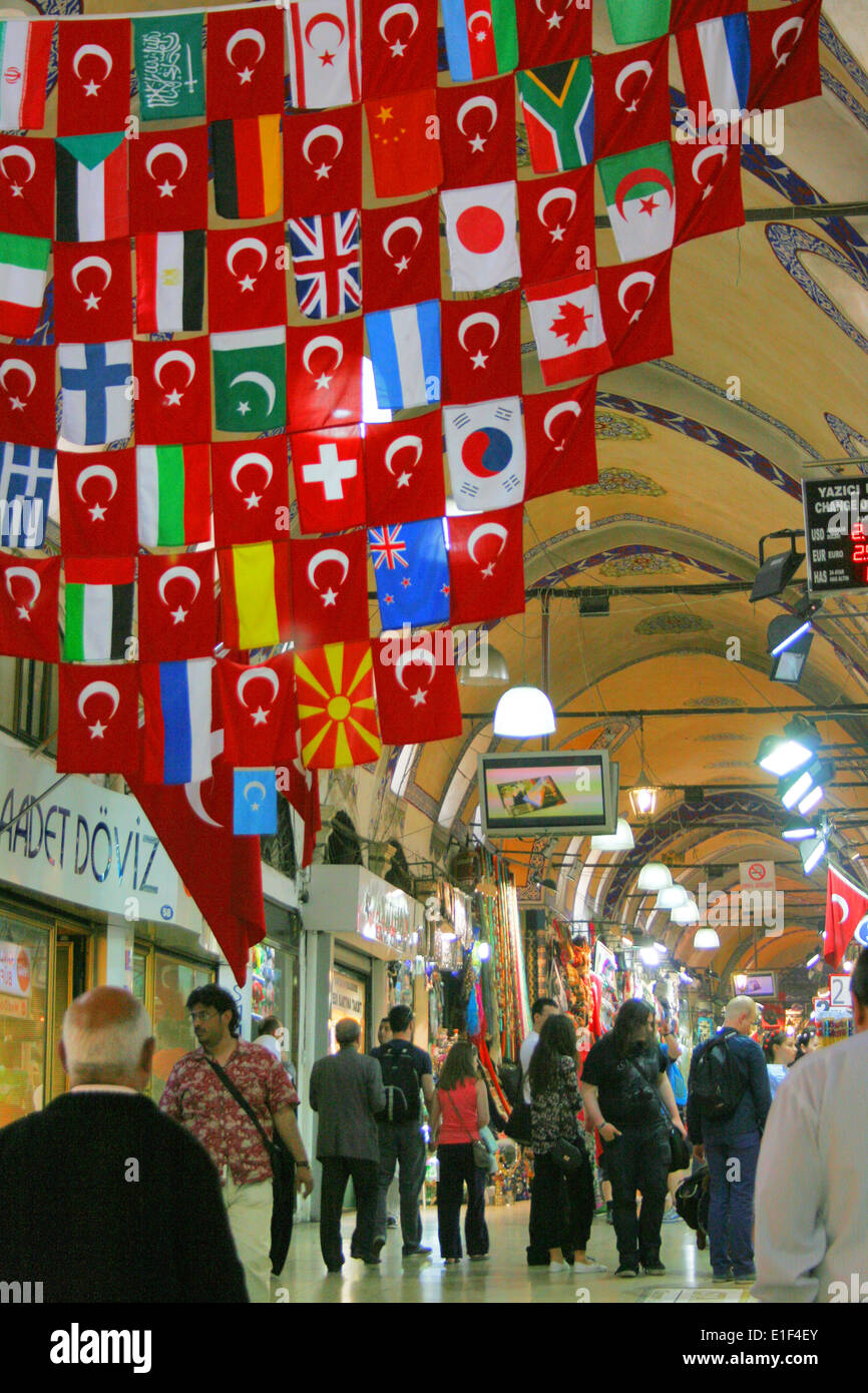 Grand bazar à Istanbul, Turquie Banque D'Images