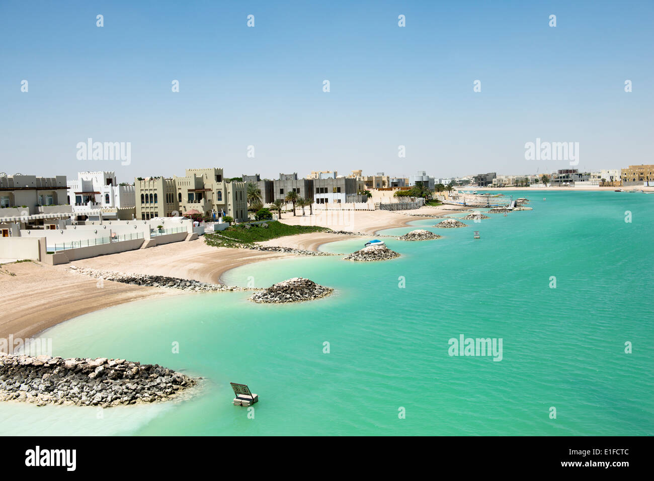 Belle nouvelle star cinq zones résidentielles avec plages privées et une marina dans la banlieue de Doha. Banque D'Images