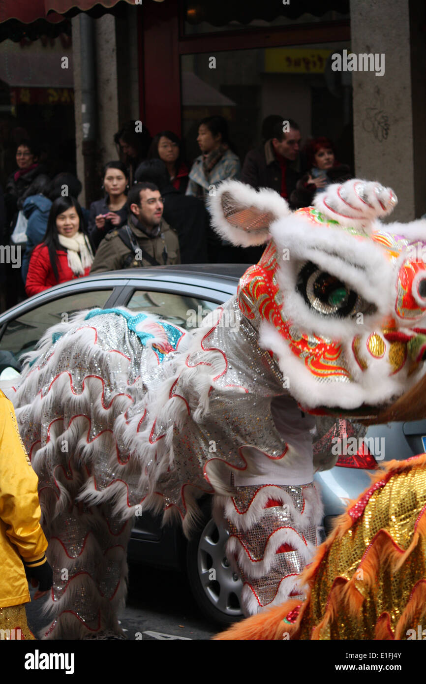Communauté chinoise de Lyon célèbre le Nouvel An Chinois, LYON, Rhone, Rhone Alpes, France Banque D'Images
