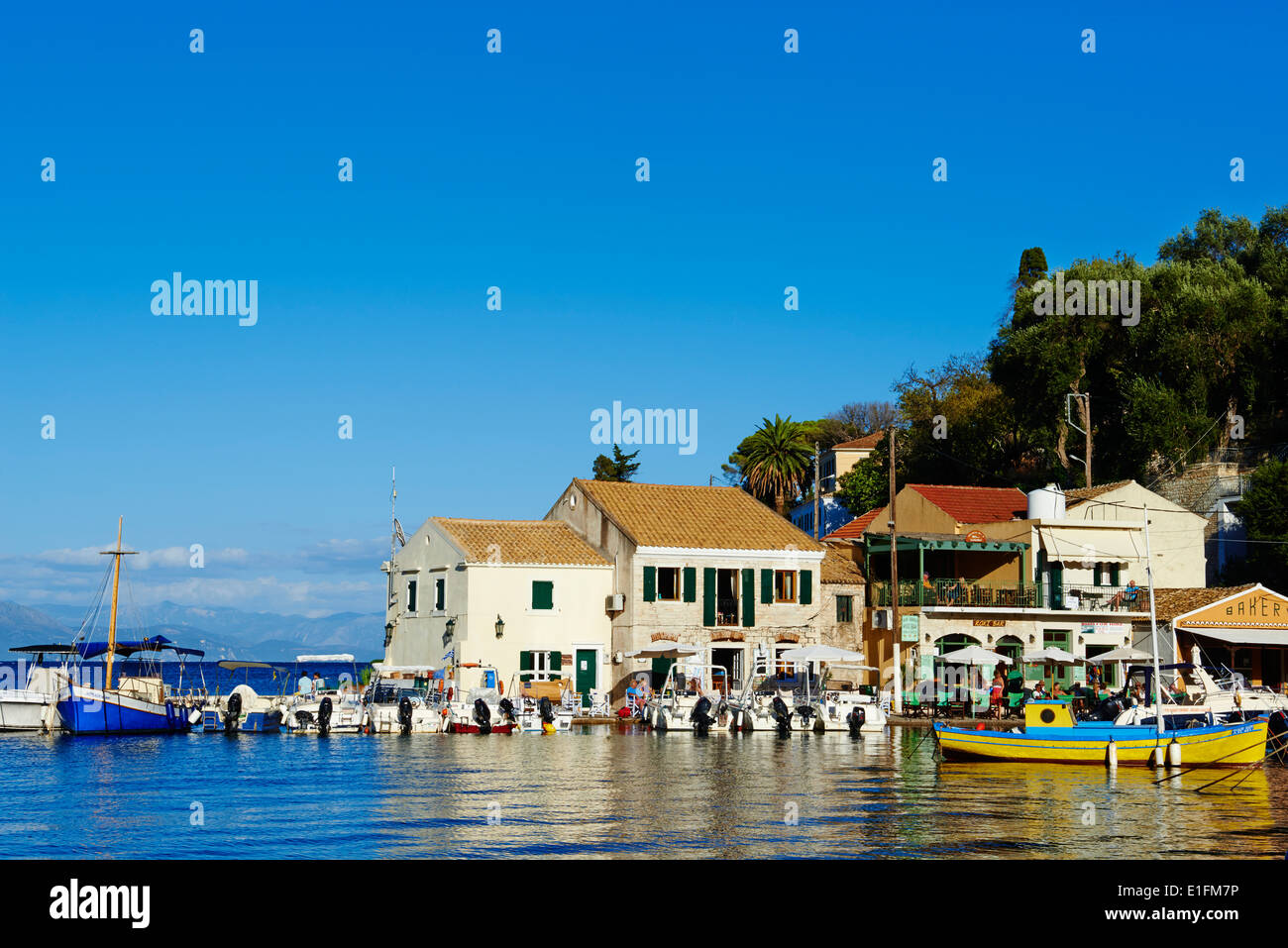 La Grèce, l'île Ionienne, Paxi, ville Loggos Banque D'Images