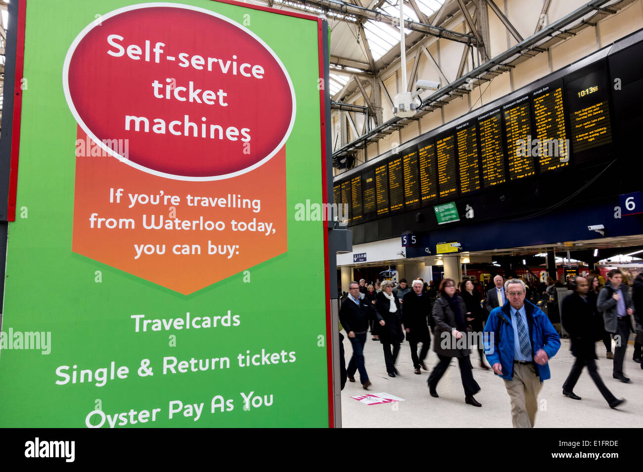 London Waterloo Railway hall de gare, UK Banque D'Images