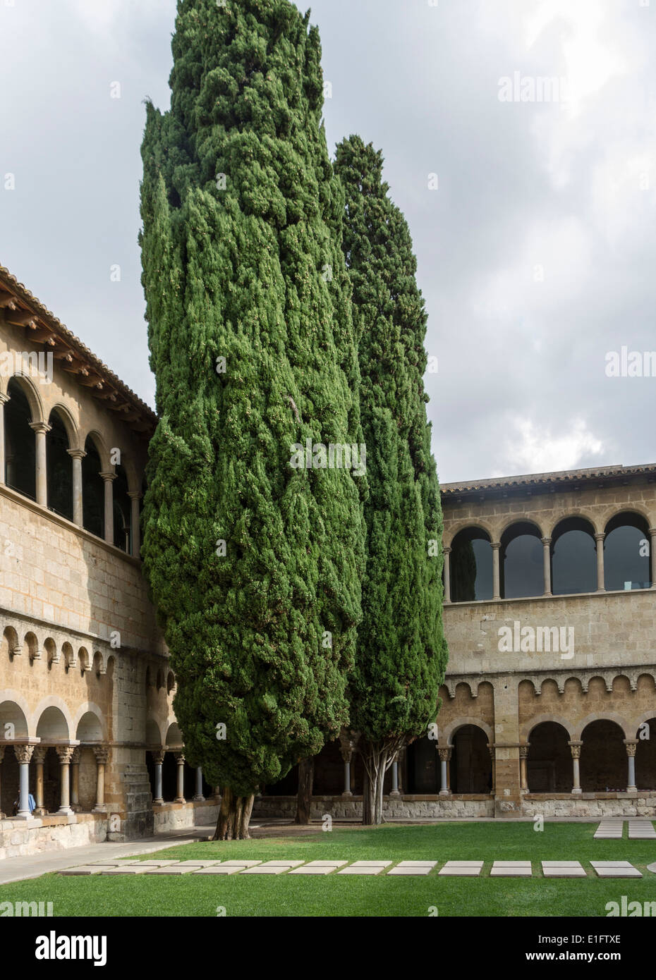 Monastère de Sant Cugat del Valles, Catalogne, Espagne Banque D'Images