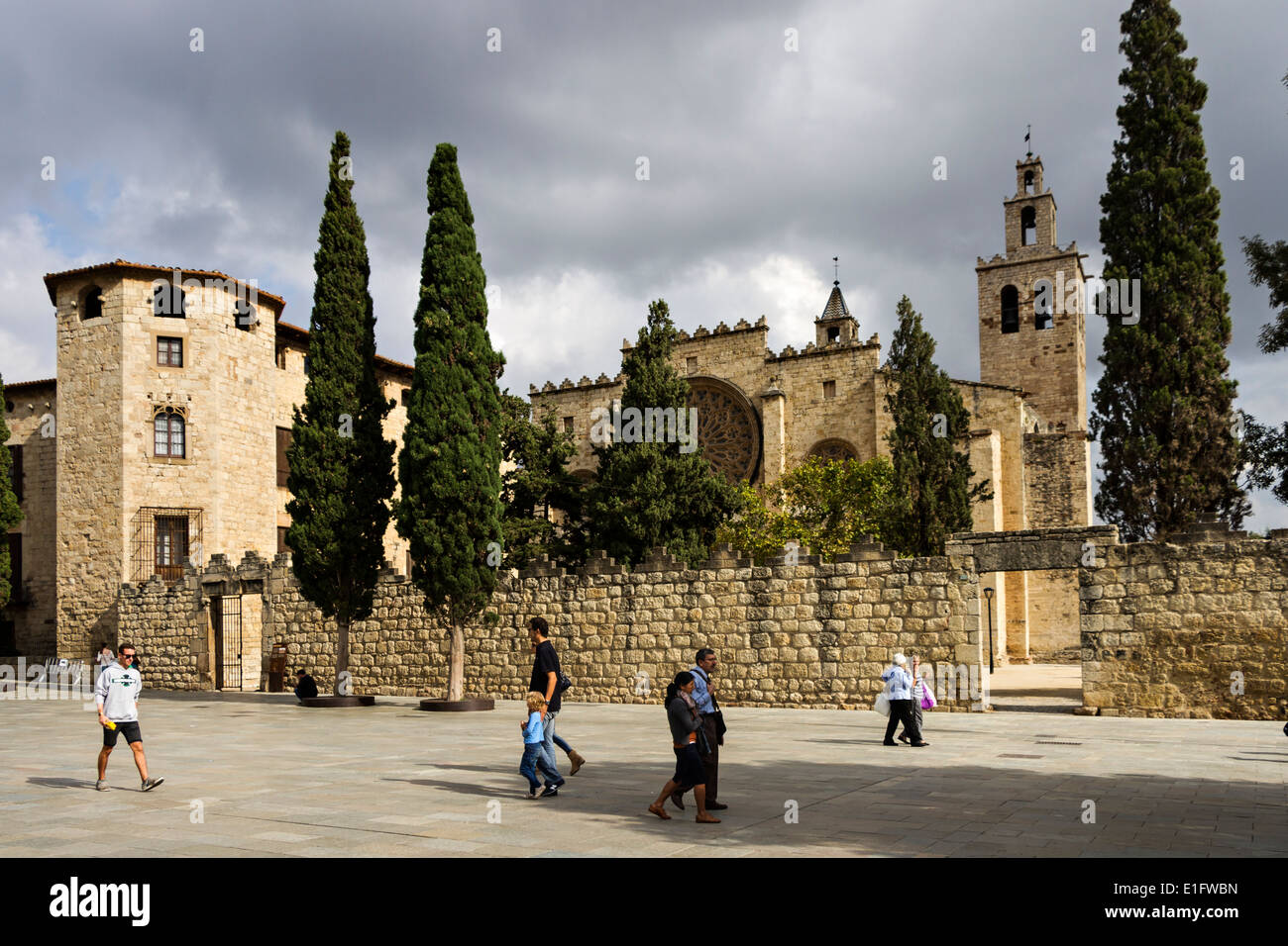 Monastère de Sant Cugat del Valles, Catalogne, Espagne Banque D'Images