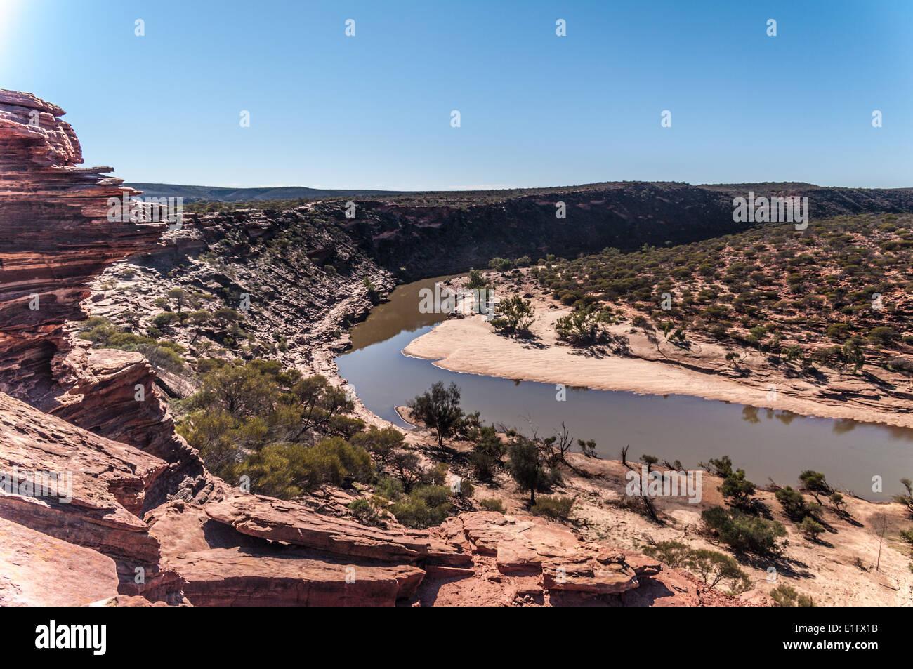 Parc national de KALBARRI, NATURE'S LA FENÊTRE, MURCHISON RIVER, AUSTRALIE OCCIDENTALE Banque D'Images